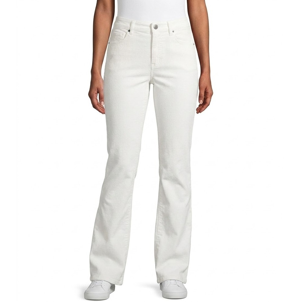 Chico's Platinum Marquis Jean Corduroy Pants Womens 0.5 Short White Straight Leg